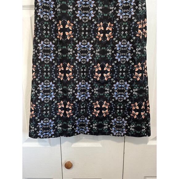 J.Crew Black Mirrored Floral Pencil Midi Skirt Career Office Dark Floral Size 4 - Picture 4 of 10